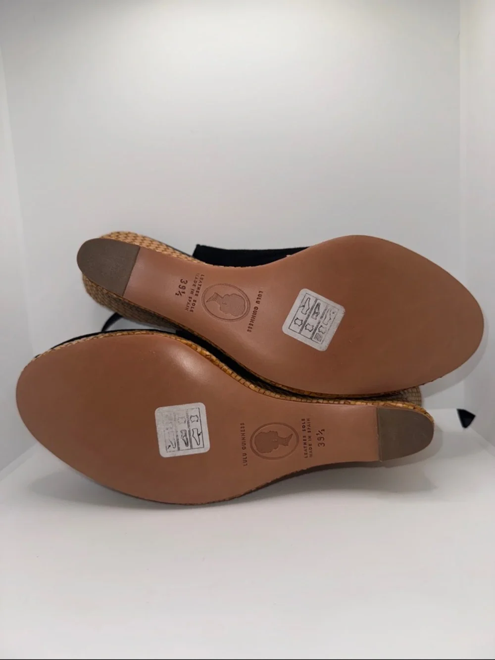 Lulu Guinness Suede Slingback Wedges Open Toe w Bow Women’s EU 39.5 - Picture 12 of 13